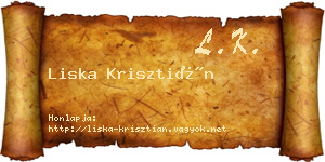 Liska Krisztián névjegykártya