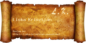 Liska Krisztián névjegykártya